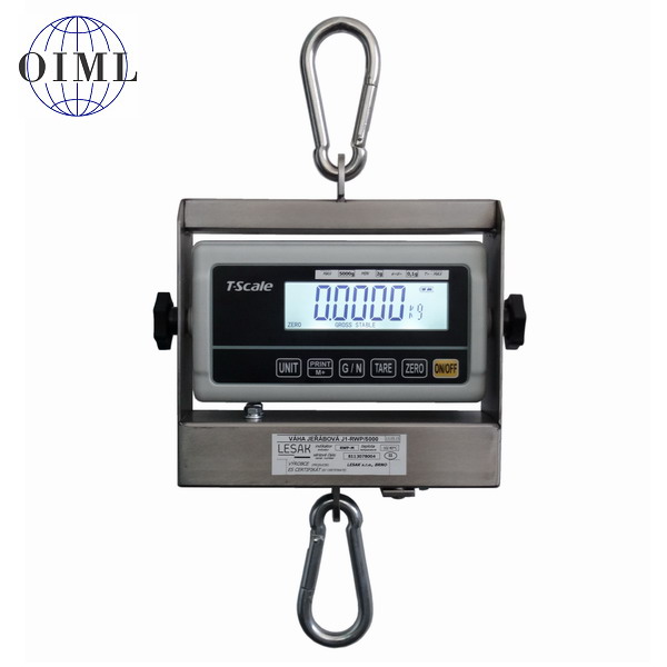 Závěsná váha LESAK J1-RWP, 15kg/5g (Závěsná/jeřábová váha pro obchodní vážení s LCD displejem)