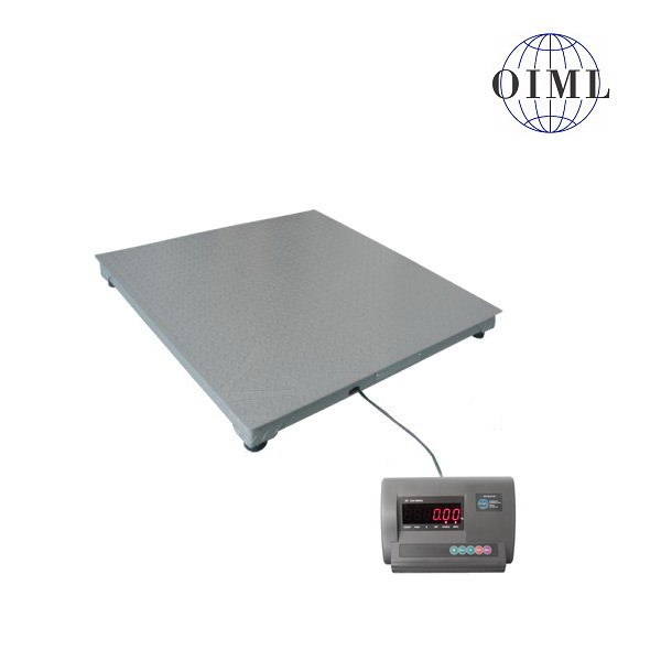 Podlahová váha LESAK 4T1010L-MB-DFWL, 600kg/200g, 1000x1000mm, lak (Podlahová váha v lakovaném provedení s vážním indikátorem)