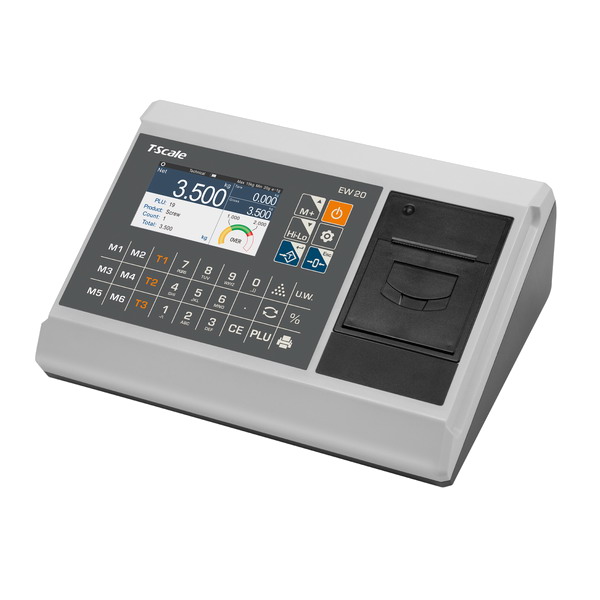 Vážní indikátor řady APOLLOs tiskárnou TSCALE EW20-DS (Inteligentní multifunkční vážní indikátor s tiskárnou, režim počítání kusů, databáze produktů, limitní vážení, připojení dvou vah)