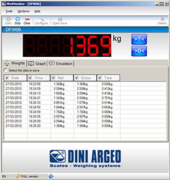 "WEIMONITOR": program pro váhy DINI ARGEO